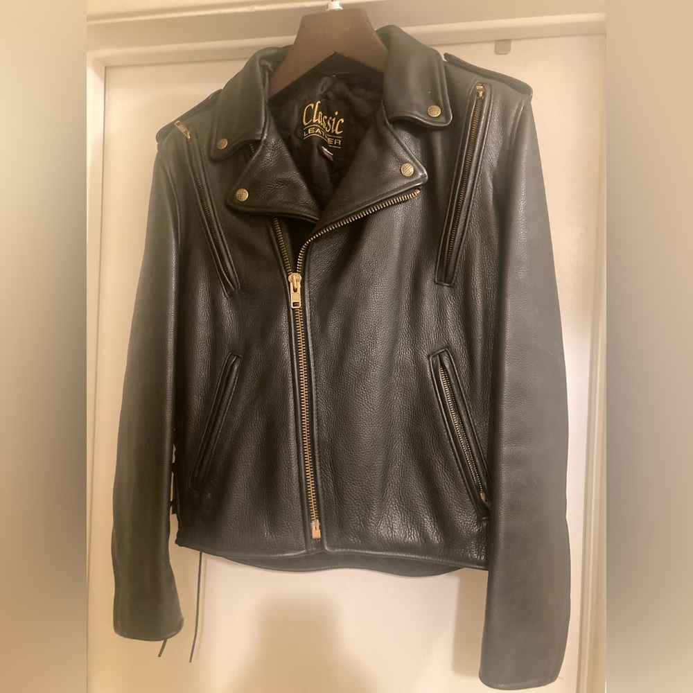 Classic Brand USA Dark Leather Biker Jacket